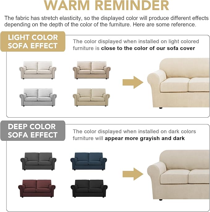 H.VERSAILTEX 3 Piece Stretch Sofa Covers - Image 4