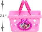 Disney Junior Minnie Bow-Tique Bowtastic Shopping Basket Set with Pretend Food and Accessories, Pretend Play, Kids Toys for Ages 3 Up by Just Play