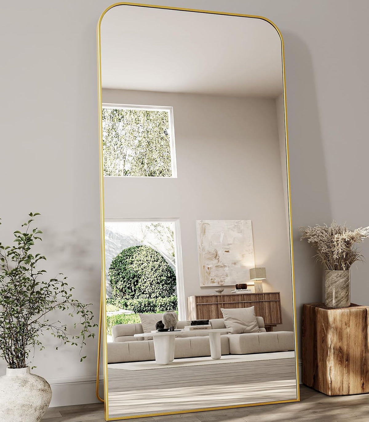 Koonmi Full Length Mirror, 56"x21" Mirror Full Length with Stand