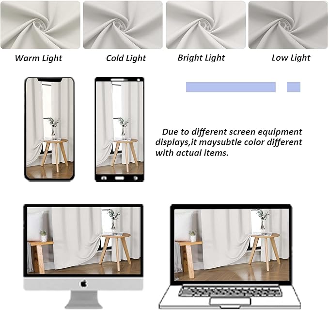 Simplebrand Ava Natural Short 24 Inches Blackout Curtain 2 Panels Set, Half - Image 9