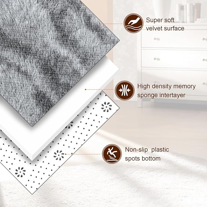 TWINNIS Super Soft Shaggy Rugs Fluffy Carpets, 4x5.9 Feet, Indoor Modern Plush - Image 2