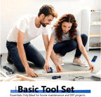 Blue Tool Set | Tool Bag with Shoulder Strap|Basic Tool Kit | 21-Piece Basic Household Hand Tool Kit | Home Repair Tool Set Bag for Dorm|Office|DIY|Desk|Apartment