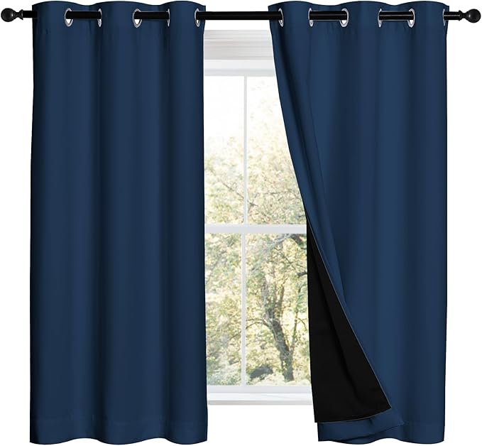 NICETOWN Moroccan Blue 100% Blackout Curtains 2 Panels by NICETOWN