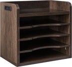 YMYNY Desktop File Organizer with Handle,Office Organizer Black Gray