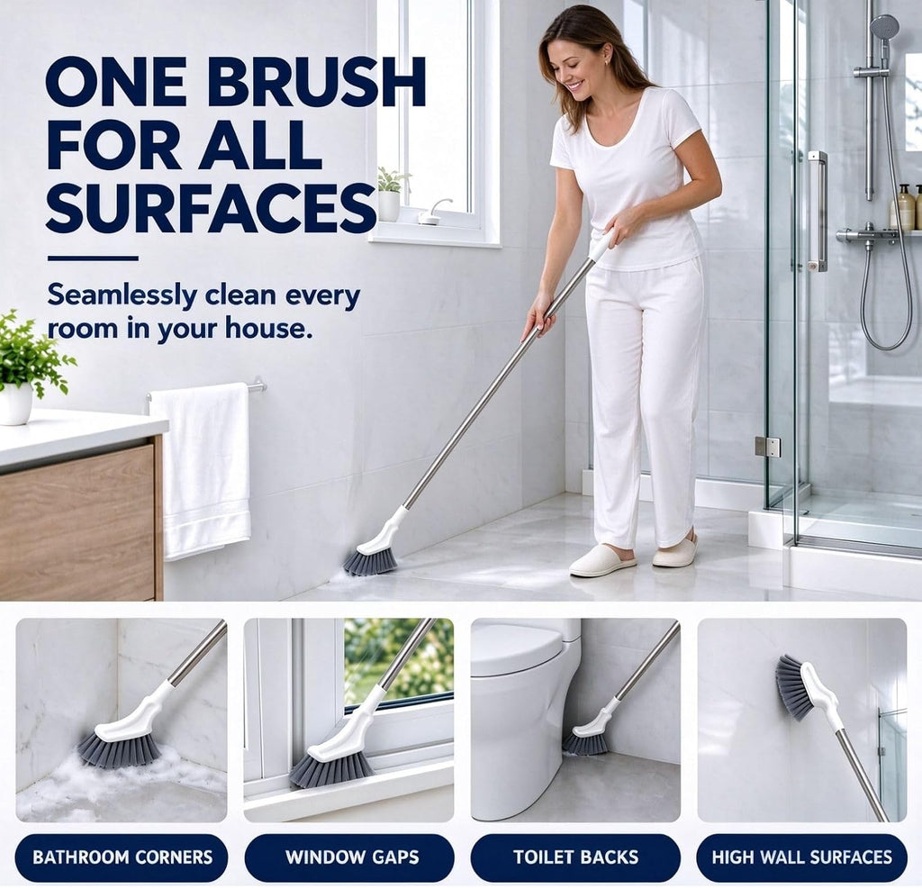 Multifunctional Extendable Floor Scrub Brush, Crevice Cleaning Brush