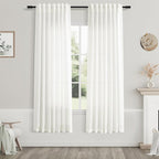 Nanspring Ivory Semi Sheer Curtains 72 Inches Long 2 Panels Set by Nanspring