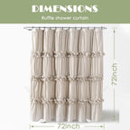 Homechoice Decor Camel Ruffle Shower Curtain 72" W x 72" H