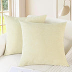 CaliTime Throw Pillow Covers Decorative 26 X 26 Inches Pack of 2 Cozy Chenille by CaliTime