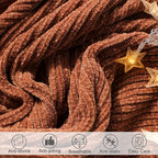 lifein Throw Blanket for Couch, Soft Boho Decor Bed Throw, Cozy Burnt Orange - Image 5