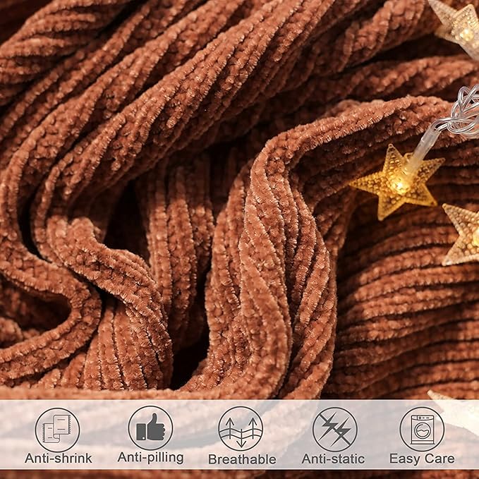 lifein Throw Blanket for Couch, Soft Boho Decor Bed Throw, Cozy Burnt Orange - Image 5