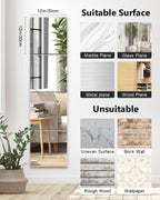 Full Length Wall Unbreakable Mirror Tiles12'' x 12'' x 4PCS