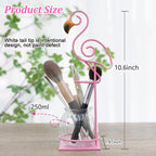 Tabletop Pink Flamingo Planter Propagation Station, Glass Vase Metal Stand