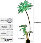 6 Feet Artificial Palm Tree, Light Up 220LED Christmas Tree Decorations, 8 Modes Fake Room Decor Palm Trees for Outside Patio, Home Indoor, Tiki Bar, Outdoor Pool Tropical Party