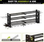 Power Tool Drill Holder Wall Mount, 4Tier Garage Organizer, Black