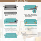 WEERRW 4 Pieces Velvet High Stretch Couch Covers - Image 5