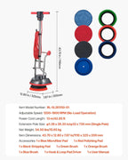 VEVOR Floor Scrubber Machine, 13" Heavy Duty Floor Cleaner Polisher