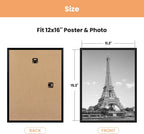 upsimples 12x16 Poster Frame, Easy Slide-In Assembly, Black, 3 Pack