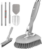 Tile Tub Scrubber Brush 3-in-1 Shower Scrubber with Long Handle