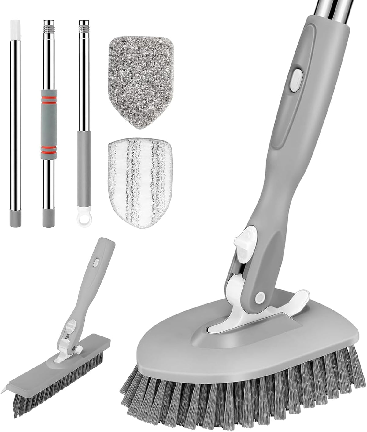 Tile Tub Scrubber Brush 3-in-1 Shower Scrubber with Long Handle