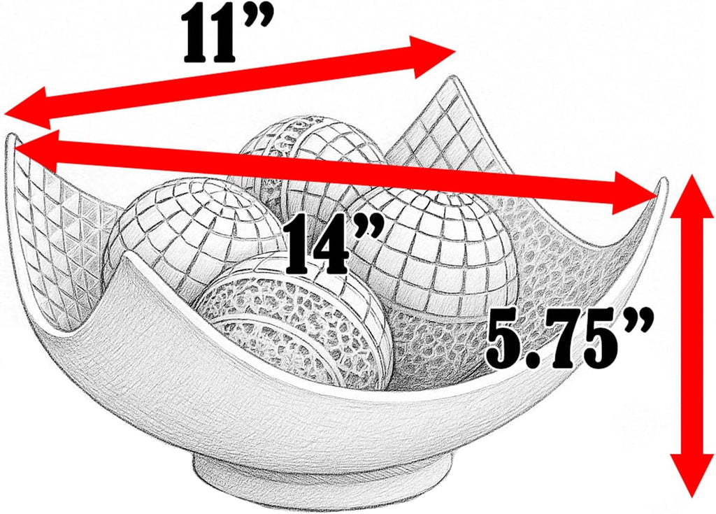 Seraphic Dining Table Centerpiece Decor, 5pc Decorative Scoop Bowl, White