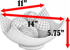 Seraphic Dining Table Centerpiece Decor, 5pc Decorative Scoop Bowl, White