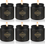 Gifts for Men,6 Pack Scented Candles for Men, Scented Candles Set Soy Candles for Home Him,Father's Day Gifts, Scents of Rosemary/Fresh Rose/Cedar Teak/Grapefruit/Rose & Pomegranate Berry/Fig