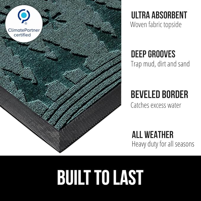 GORILLA GRIP 100% Waterproof All-Season WeatherMAX Doormat 35x23, US Designed - Image 2