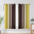 Estelar Textiler Brown and Yellow Blackout Curtains - Image 2