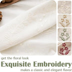 jinchan Belrose Linen Curtains for Bedroom Floral Curtains 63 Inch Length Linen - Image 7