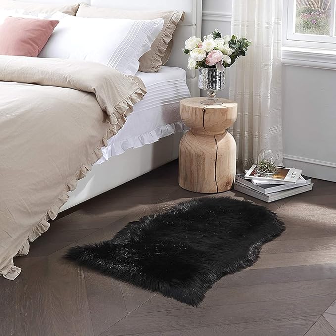 Small Faux Fur Rug, 2x4 ft Ultra Soft Sheepskin Rug Chair Sofa Cover Seat Pad - Image 8
