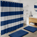 Clara Clark Bathroom Set - Navy Bathroom Accessories Set, 20PC Bathroom Accessory Set, Shower Curtain Set with Liner, Toothbrush Holder, Soap Dispenser, Soap Dish, Toilet Brush Holder, and Trash Can