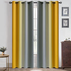 Yakamok Ombre Yellow and Grey Curtains - Image 2