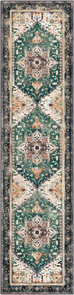 Yamaziot Washable Runner Rug, 2x8 Non-Slip Boho Vintage Hallway Rug Runner - Image 2