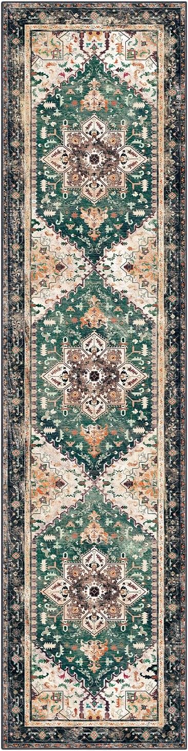Yamaziot Washable Runner Rug, 2x8 Non-Slip Boho Vintage Hallway Rug Runner - Image 2