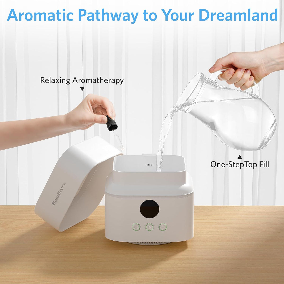 Air Purifier and Humidifier Combo for Bedroom, Covers Up to 200ft², H13 True HEPA Filter, 400ML Water Tank, Quiet Cool Mist Top Fill Essential Oil Diffuser for Baby, Pet Room, APP Control