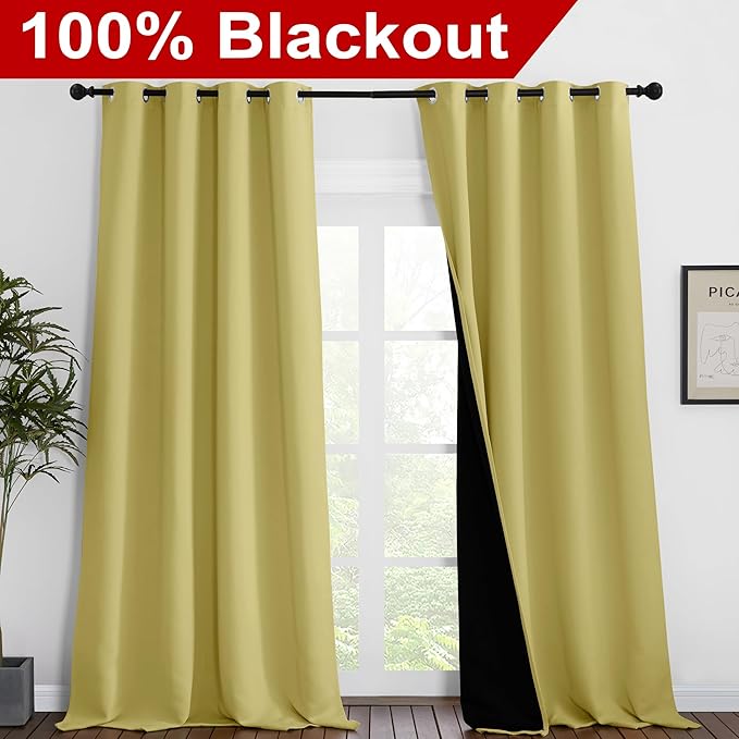 NICETOWN 100% Blackout Blinds, Laundry Room Decor Window Treatment Curtains - Image 2