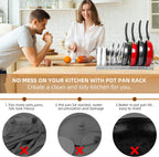 ROOHUA Pot and Pan Lid Organizer Rack for Under Cabinet, Grey