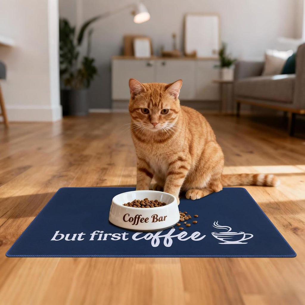 SHACOS Coffee Mat 2 Pack 12x19 Inch Absorbent Non-Slip Rubber Backing