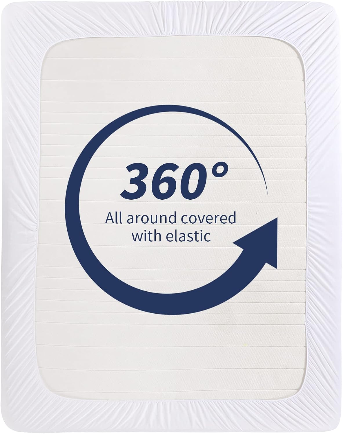 HOMBYS Air Mattress Pad Queen Size, Soft Quilted Air Mattress Cover, Breathable & Noiseless Mattress Topper with Deep Pocket, Stretches up to Fits 15-23 Inch,Cover ONLY