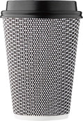 12 oz Disposable Paper Coffee Cups with Lids Insulated Double-Walled Togo