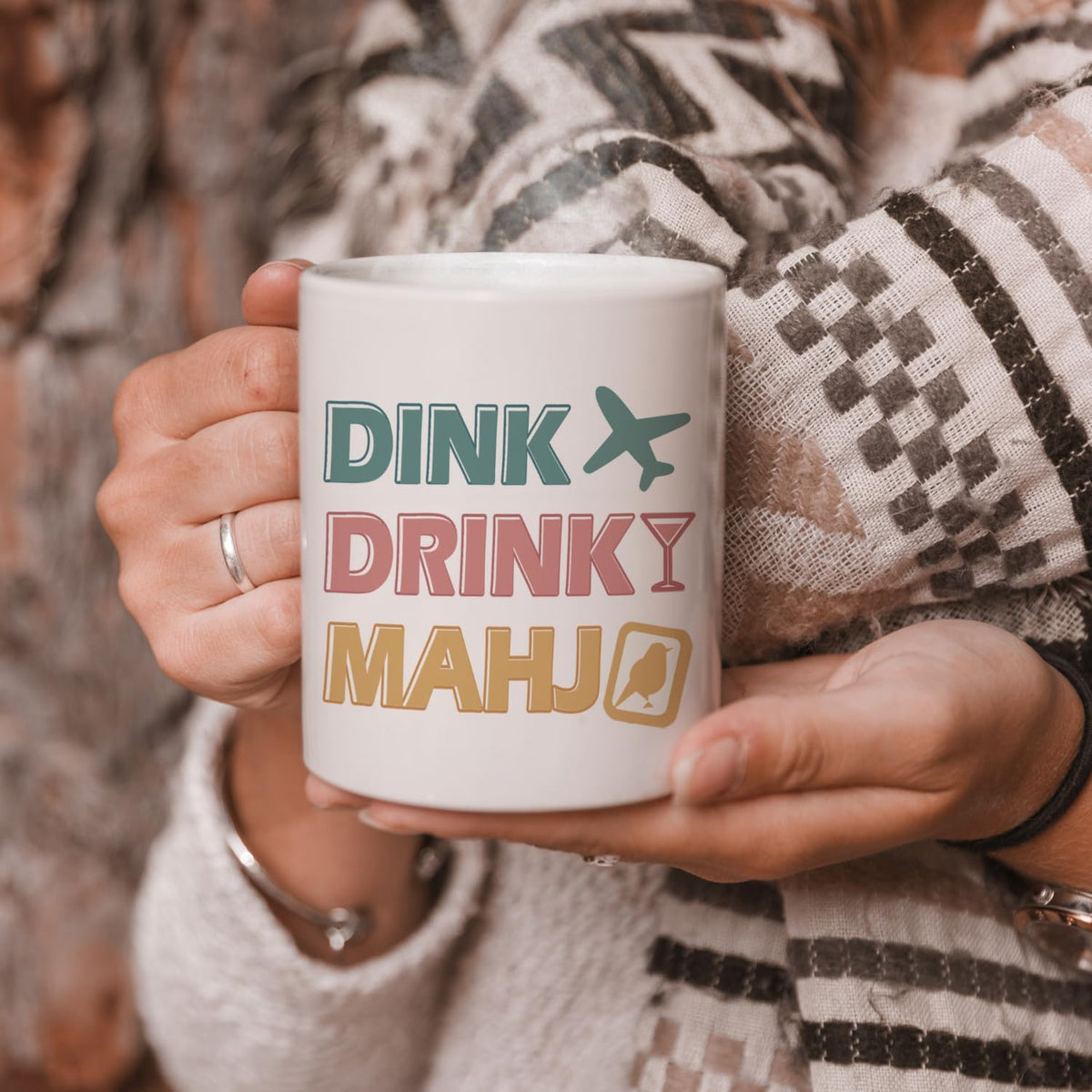 Funny Trendy Mahjong Mug, Gifts for Mahjong Lovers Players Coffee Cup Ceramic, Couples Gifts for Him and Her Ceramic Coffee Tea Mug 11 oz