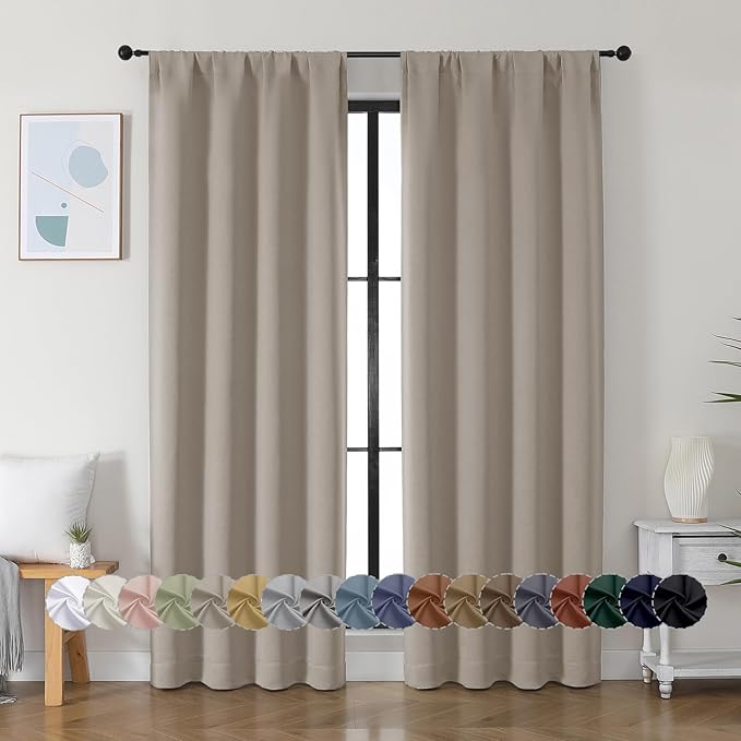 Simplebrand Ava Stone Blackout Curtains by Simplebrand