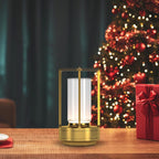 Portable Metal Table Lamp for Indoor/Outdoor，Rechargeable Cordless 3 Colors