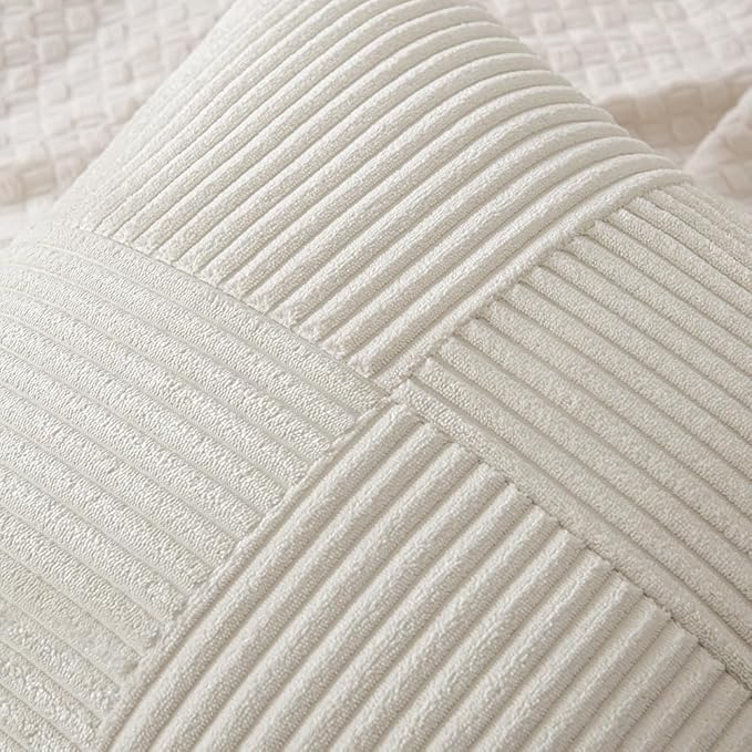 MIULEE Beige Decorative Throw Pillow Covers 20x20 Inch - Image 2