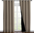 NICETOWN Taupe Full Shade Curtain Panels, Pair of Energy Smart & Noise Blocking by NICETOWN