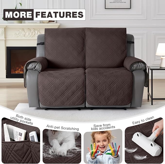 TAOCOCO 100% Waterproof Loveseat Recliner Cover, Non Slip Split Loveseat Covers - Image 6