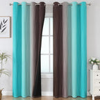 Estelar Textiler Teal and Brown Blackout Curtains - Image 2