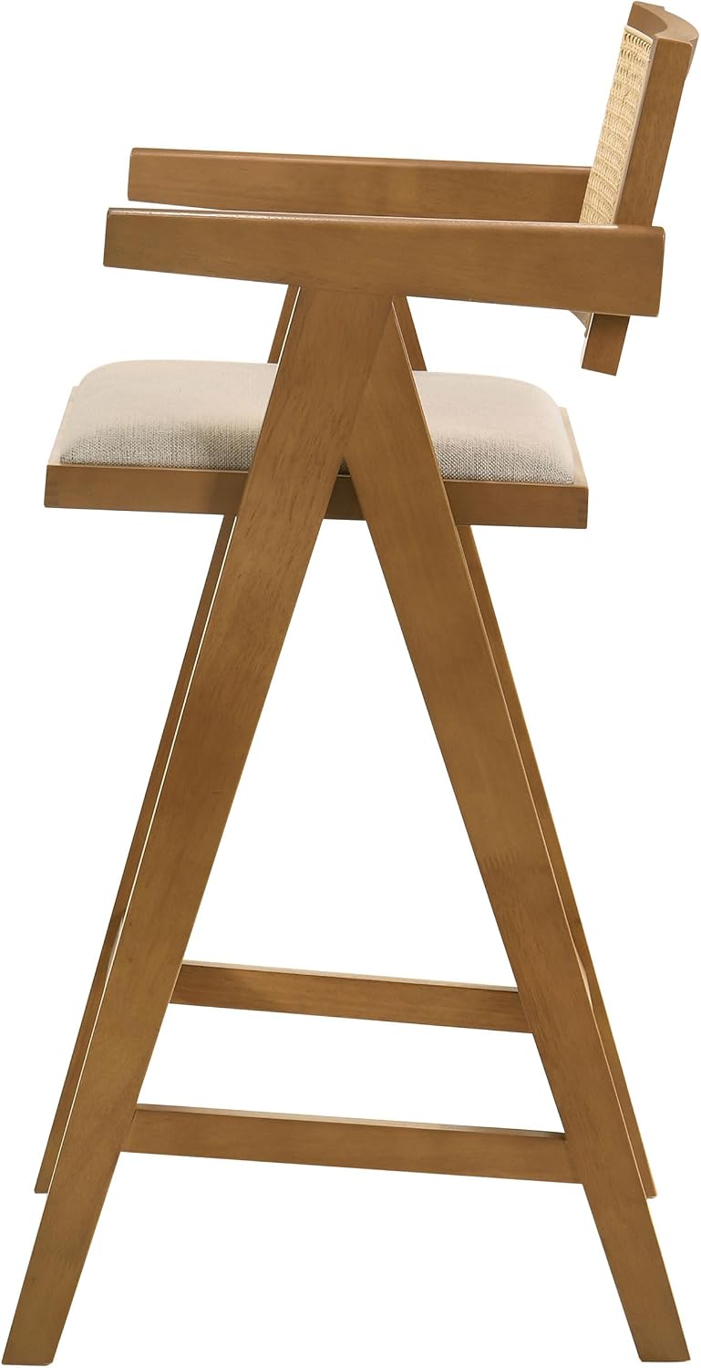 Coaster Kane Dining Room Upholstered Bar Chair Set of 2 Light Walnut 182677