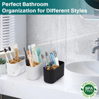 White Toothbrush Holder, 5 Slots Bathroom Storage Organizer