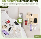 Floating Bedside Wall Shelf, Metal Wall Organizer with Detachable Cup Holde